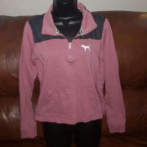EUC PINK VS sweatshirt, 1/4 zip.